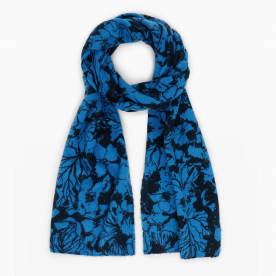 Desigual Duotone flower kék fekete sál 24WAIA23