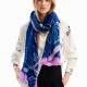 Desigual Face it rectangle kék sál 24WAWA26