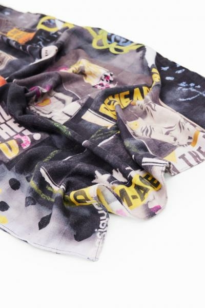 Desigual Fake news barna zöld sál 23WAWA18