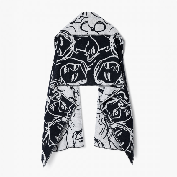 Desigual Fekete fehér poncsó 24WAIA19