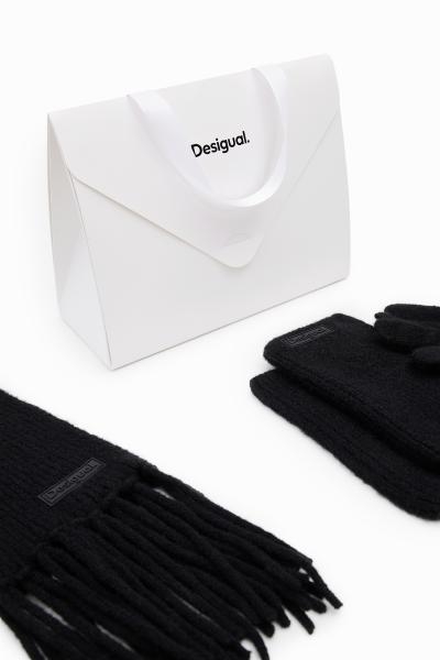 Desigual Fekete sál és kesztyű szett 24WAOA07-2000