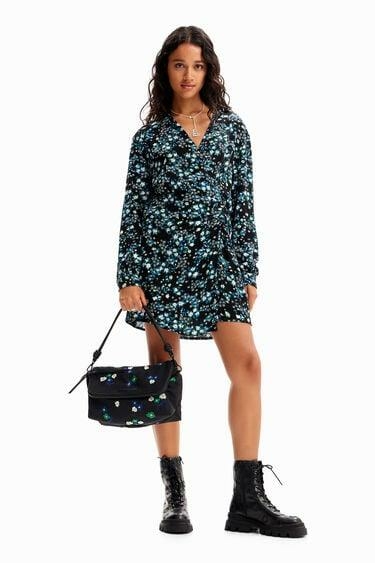 Desigual Flori flannel venecia fekete táska virágokkal 23WAXY16-2000
