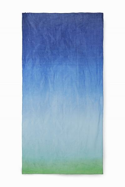 Desigual Flow színátmenetes pliszírozott kék sál 24SAWA30/5020
