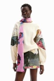 Desigual Flower scribb rózsaszín sál 24WAIA20