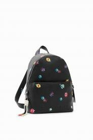 Desigual Fresia mombasa virágmintás fekete hátizsák 23SAKP34/2000