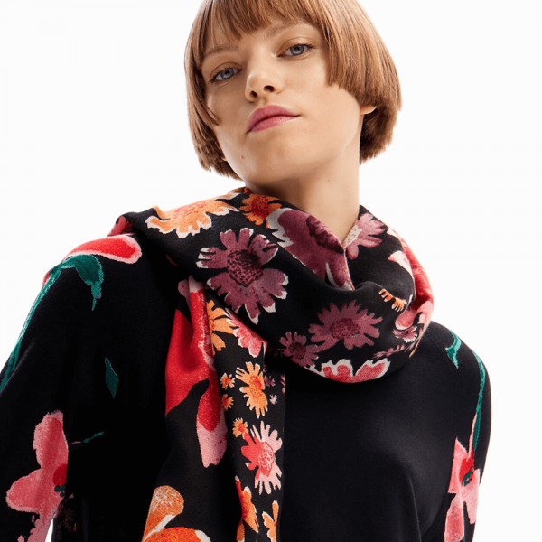 Desigual Poppy flower színes sál 24SAWA27