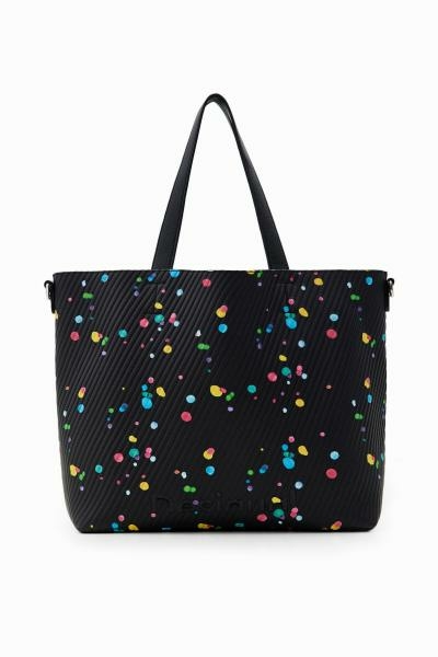 Desigual Pravia reversible fekete pöttyös kifordítható táska 23WAXP51