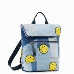 Desigual Smiley denim patch nerano kék hátizsák 23SAKD02