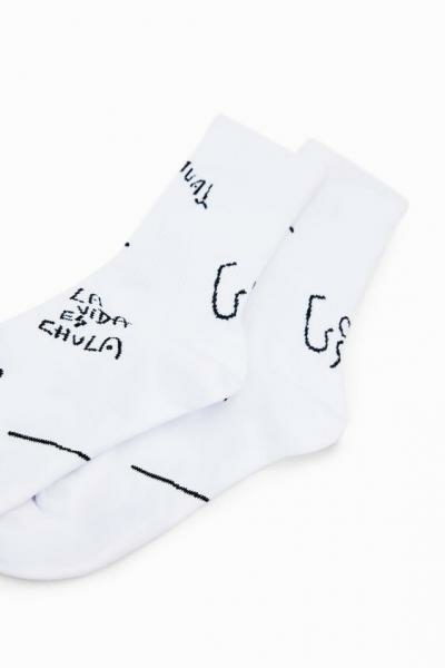 Desigual Sock lettering alexis fehér zokni 22WALA07