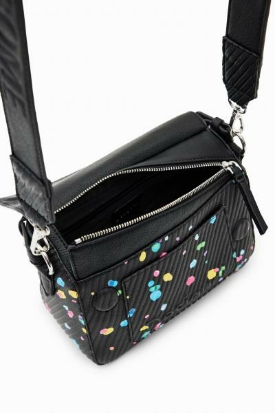 Desigual Splatter phuket pöttyös fekete táska  23WAXP72