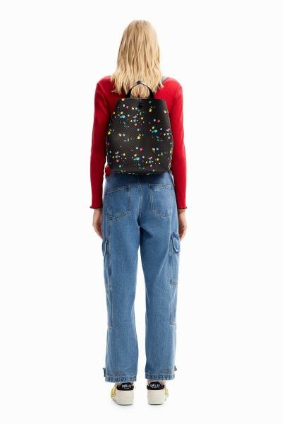 Desigual Splatter sumy pöttyös fekete hátizsák 23WAKP11