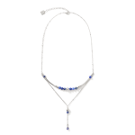 GeoCUBE ezüst, kék színű duplasoros nyaklánc szodalittal és swarovski kristállyal