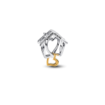 Házikó szívvel kéttónusú charm