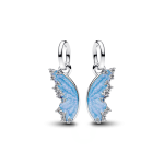 Kék pillangó osztható ezüst charm