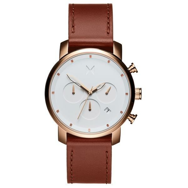 MVMT Chrono 40 rose gold natural tan férfi óra MC02-RGNA