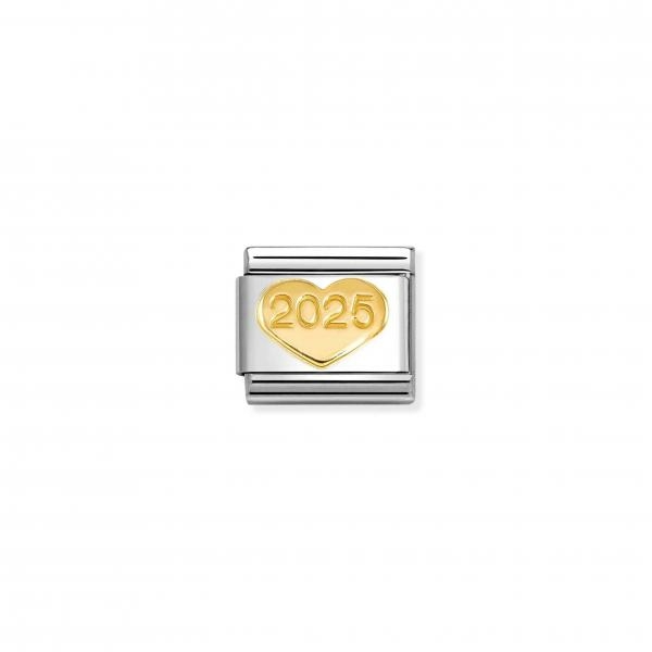 Nomination 2025 szívben arany charm 030149-58