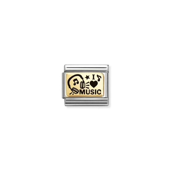 Nomination Arany I love music charm 030166-46