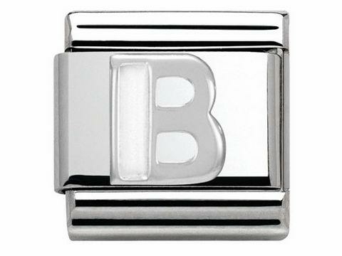Nomination B betű ezüst charm tűzzománccal 330205-02