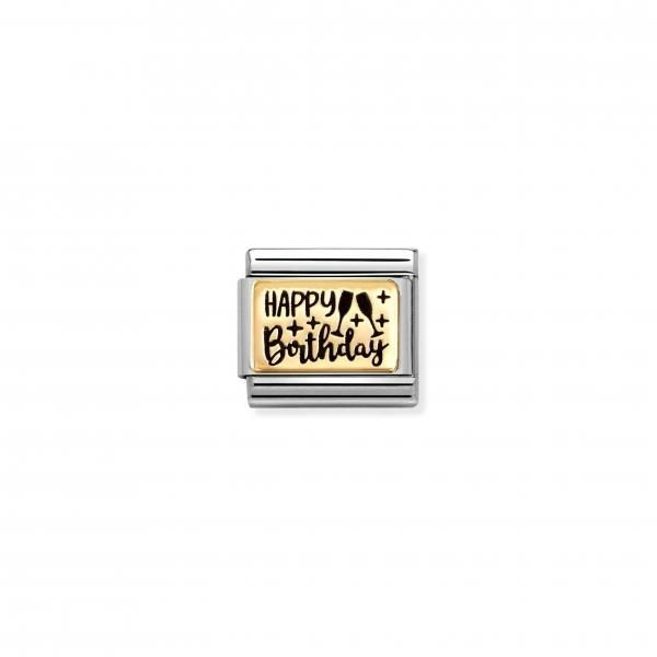 Nomination Boldog születésnapot arany charm 030166-60