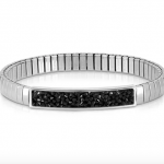 Nomination Extension vékony ezüst színű karkötő fekete kristályokkal 043210-011