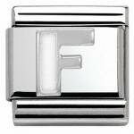Nomination F betű ezüst charm tűzzománccal 330205-06