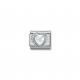 Nomination Fehér szív ezüst színű charm 330603-010