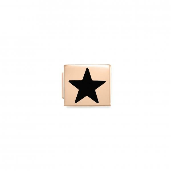 Nomination Glam fekete csillag rozé charm 230203-04