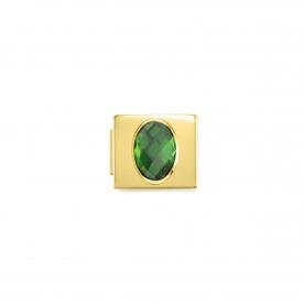 Nomination Glam ovális zöld cirkónia arany színű charm 230606-03