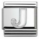 Nomination J betű ezüst charm tűzzománccal 330205-10
