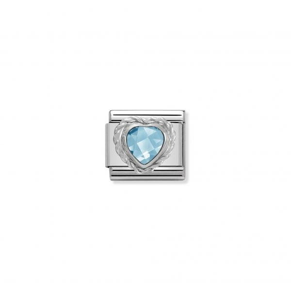 Nomination Kék szív ezüst színű charm 330603-006