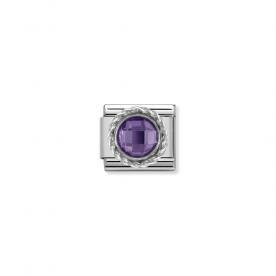 Nomination Lila kő ezüst foglalatban charm 330601-001