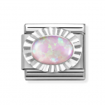 Nomination Ovális rózsaszín opál ezüst charm 330507-38