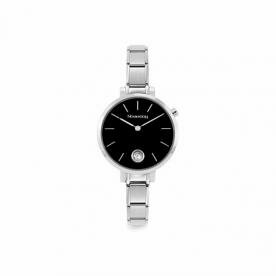 Nomination Paris ezüst színű fekete számlapos női óra cirkóniával 076033-012