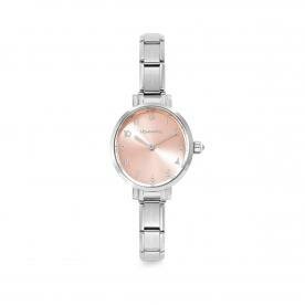 Nomination Paris ezüst színű rózsaszín ovális számlapos női óra 076038-014