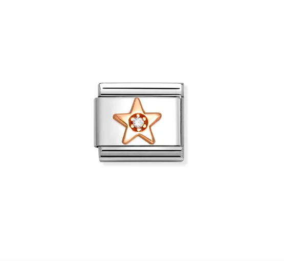 Nomination Rozé csillag charm fehér cirkóniával 430305-37