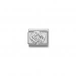 Nomination Rózsa ezüst színű charm cirkóniával 330311-12