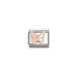 Nomination Rózsaszín gyöngyház pillangó ezüst charm 330509-14