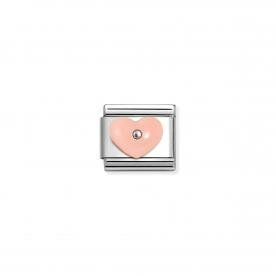 Nomination Rózsaszín szív charm 330509-18
