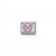 Nomination Rózsaszín szív ezüst színű charm 330603-003
