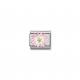 Nomination Rózsszín tűzzománc virág cirkóniával ezüst színű charm 330321-05
