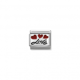 Nomination Szerelem szívekkel ezüst színű charm 330208-06
