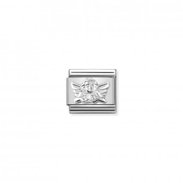 Nomination Védőangyal kővel ezüst charm 330311-15
