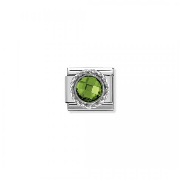 Nomination Zöld kő ezüst foglalatban charm 330601-004