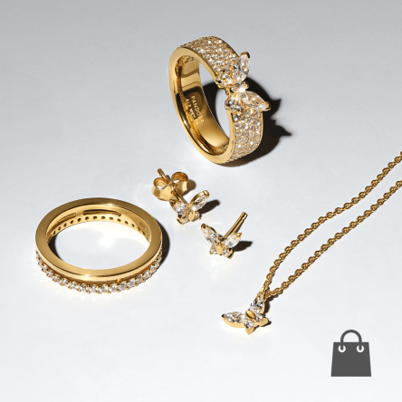 Pandora aranyozott pillangó szett – nyaklánc és fülbevaló