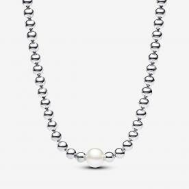 Pandora ékszer  Gömbök és tenyésztett gyöngy ezüst nyaklánc 393176C01-45