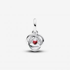Pandora ékszer  Igazi piros örökkévalóság körök függő ezüst charm 793125C07
