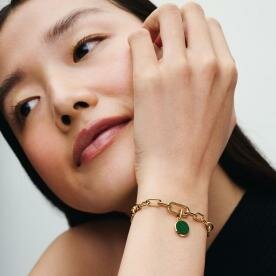 Pandora ékszer  ME shine mini függő charm szintetikus malachittal 763389C01