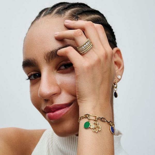 Pandora ékszer  ME shine mini függő charm szintetikus malachittal 763389C01