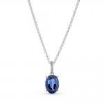 Pandora ékszer  Szikrázó kék köves ovális ezüst nyaklánc 390055C01-45
