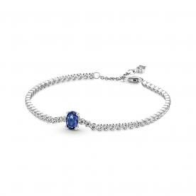 Pandora ékszer  Szikrázó kék ovális köves ezüst tenisz karkötő 